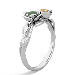 Jade Rose Garden 14K White Gold ring R5510