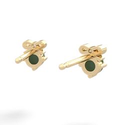 Jade Diamond Bows 14K Yellow Gold earrings E7002