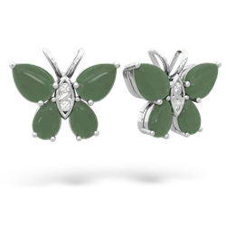 Jade Butterfly 14K White Gold earrings E2215