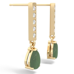 Jade Art Deco Diamond Drop 14K Yellow Gold earrings E5324