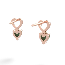 Jade Four Hearts 14K Rose Gold earrings E2558