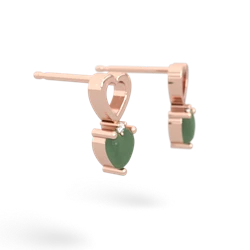 Jade Four Hearts 14K Rose Gold earrings E2558