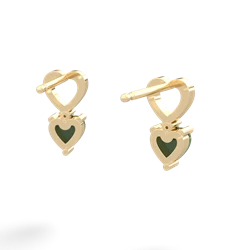 Jade Four Hearts 14K Yellow Gold earrings E2558