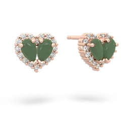 Jade Halo 14K Rose Gold earrings E7008