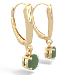 Jade 5Mm Round Lever Back 14K Yellow Gold earrings E2785