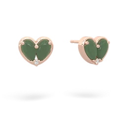 Jade 'Our Heart' 14K Rose Gold earrings E5072