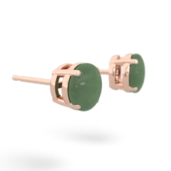 Jade 6Mm Round Stud 14K Rose Gold earrings E1786