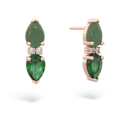 Jade Bowtie Drop 14K Rose Gold earrings E0865