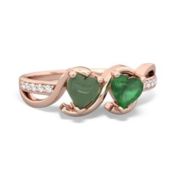 Jade Side By Side 14K Rose Gold ring R3090