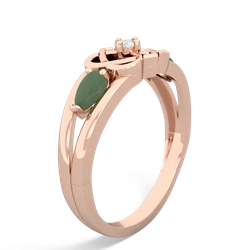 Jade Hearts Intertwined 14K Rose Gold ring R5880