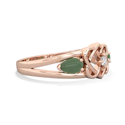 Jade Hearts Intertwined 14K Rose Gold ring R5880