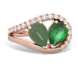 Jade Nestled Heart Keepsake 14K Rose Gold ring R5650