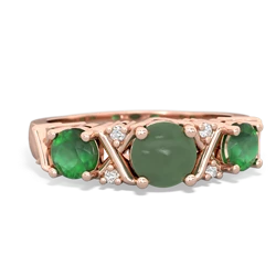 Jade Hugs And Kisses 14K Rose Gold ring R5016