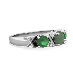 Jade Hugs And Kisses 14K White Gold ring R5016