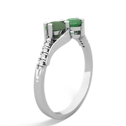 Jade Infinity Pave Two Stone 14K White Gold ring R5285