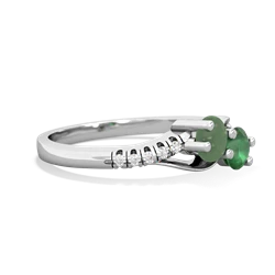 Jade Infinity Pave Two Stone 14K White Gold ring R5285