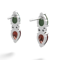 Jade Bowtie Drop 14K White Gold earrings E0865