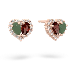 Jade Halo 14K Rose Gold earrings E7008