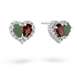 Jade Halo 14K White Gold earrings E7008