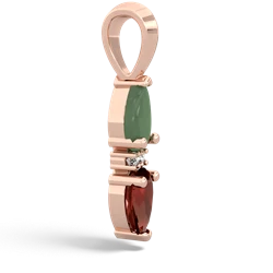 Jade Bowtie Drop 14K Rose Gold pendant P0865