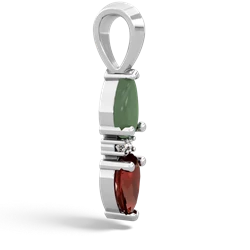 Jade Bowtie Drop 14K White Gold pendant P0865