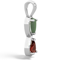 Jade Infinity 14K White Gold pendant P5050