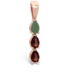 Jade Dew Drops 14K Rose Gold pendant P2251