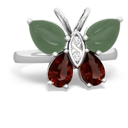 Jade Butterfly 14K White Gold ring R2215