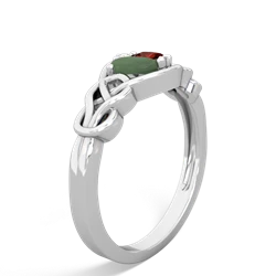 Jade Celtic Love Knot 14K White Gold ring R5420