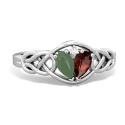 Jade Celtic Love Knot 14K White Gold ring R5420