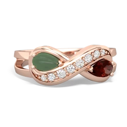 Jade Diamond Infinity 14K Rose Gold ring R5390