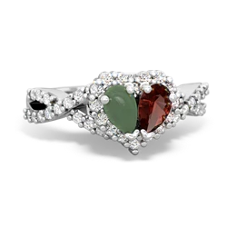 Jade Diamond Twist 'One Heart' 14K White Gold ring R2640HRT