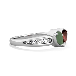 Jade Filligree 'One Heart' 14K White Gold ring R5070