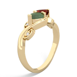 Jade Floral Elegance 14K Yellow Gold ring R5790