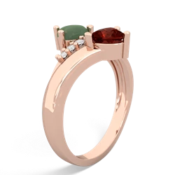 Jade Heart To Heart 14K Rose Gold ring R2064