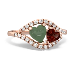 Jade Mother And Child 14K Rose Gold ring R3010