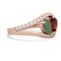 Jade Nestled Heart Keepsake 14K Rose Gold ring R5650