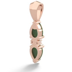 Jade Bowtie Drop 14K Rose Gold pendant P0865