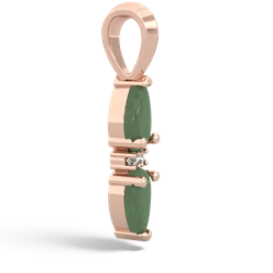 Jade Bowtie Drop 14K Rose Gold pendant P0865