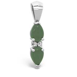 Jade Bowtie Drop 14K White Gold pendant P0865