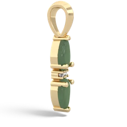 Jade Bowtie Drop 14K Yellow Gold pendant P0865