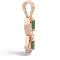 Jade Diamond Infinity 14K Rose Gold pendant P5390