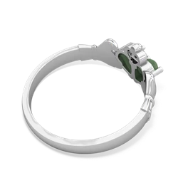 Jade 'Our Heart' Claddagh 14K White Gold ring R2388