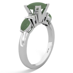 Lab Emerald 6Mm Princess Eternal Embrace Engagement 14K White Gold ring C2002