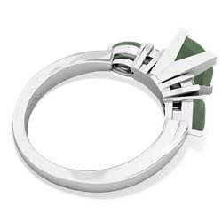 Lab Emerald 6Mm Princess Eternal Embrace Engagement 14K White Gold ring C2002