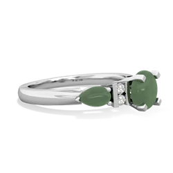 Lab Emerald 6Mm Round Eternal Embrace Engagement 14K White Gold ring R2005