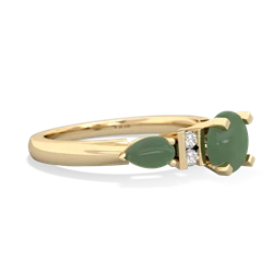 Emerald 6Mm Round Eternal Embrace Engagement 14K Yellow Gold ring R2005