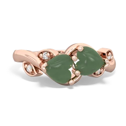 Jade Floral Elegance 14K Rose Gold ring R5790