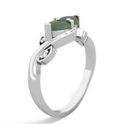 Jade Floral Elegance 14K White Gold ring R5790