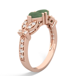 Jade Diamond Butterflies 14K Rose Gold ring R5601